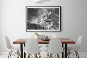 Duffey Lake Road - Dramatic black and white landscape photo of Joffre Peak