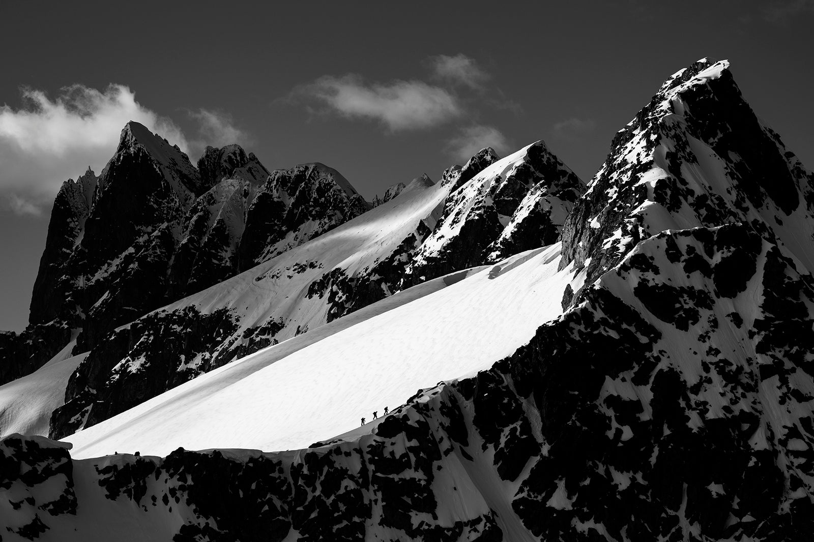Large black and white mountain prints. Mountain landscape and adventure art for home and office.