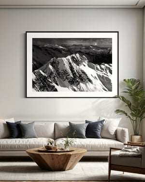 Black and white mountain wall decor and wall art for sale in Whistler, BC.