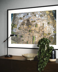 Fine art aerial prints of traditional sea salt pools