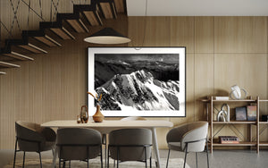 Luxury fine art prints from the Tantalus Range in Squamish, BC. Black and white mountain photography.