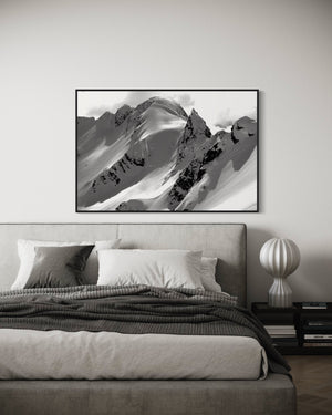 Large format black and white mountain art for sale. Limited edition prints from the Tantalus Range.