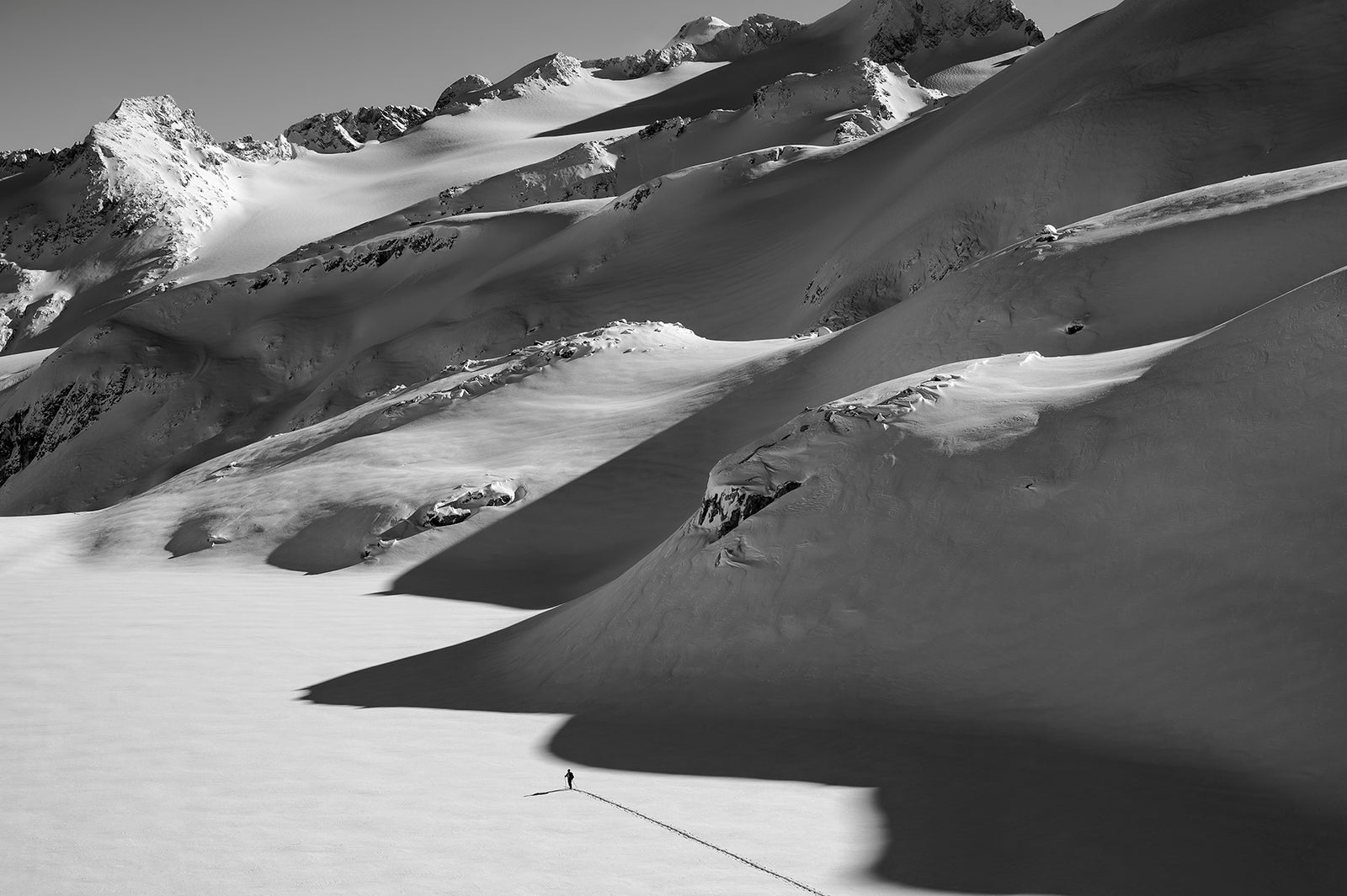 Blackcomb Backcountry: A Measure of Solitude fine art print. Monochromatic alpine landscape in sizes up to 48x72