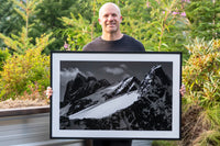 Large format panoramic black and white fine art print of Tantalus Range peaks available up to 58x87