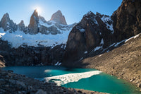 Laguna Sucia, turquoise glacial lake below the Fitz Roy peaks in Patagonia, limited edition fine art print by Mike Crane