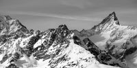 Zinalrothorn Peak 4221 m, black and white summit ridge in the Valais Alps, limited edition fine art print by Mike Crane *