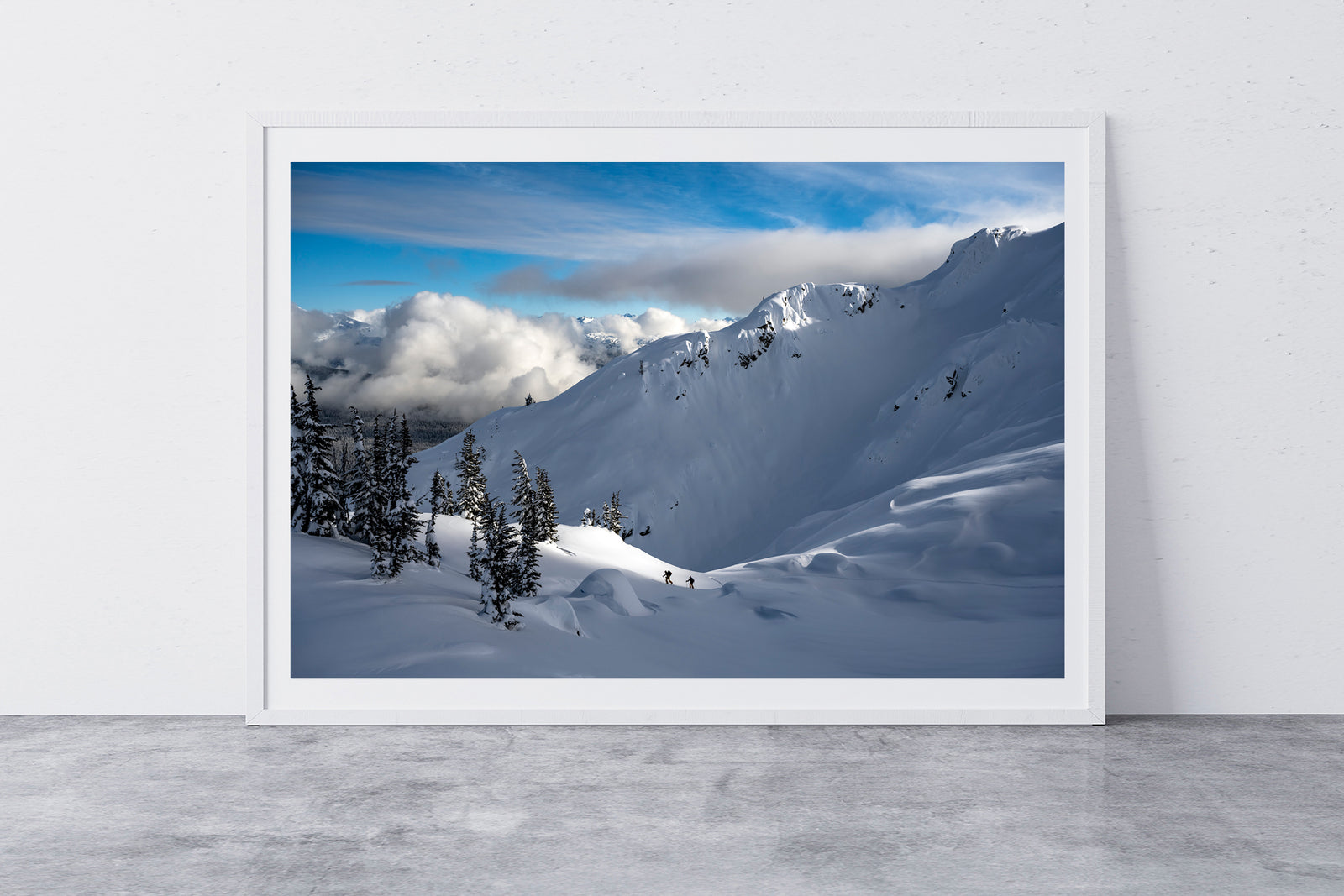 Callaghan Country framed print leaning against a studio wall