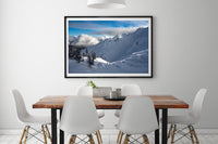 Callaghan Country print framed on a wall above a dining table